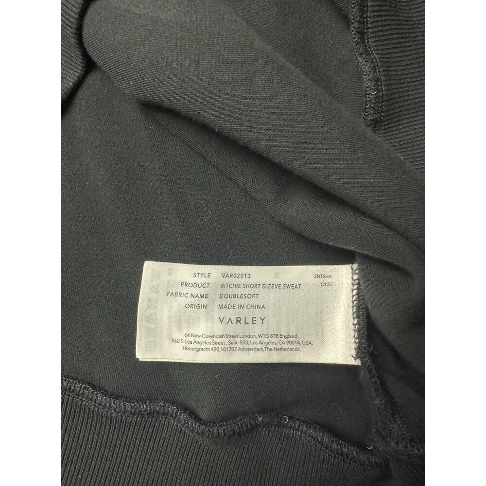 Varley Ritchie Short Sleeve Half Zip Sweat In Black Size S - Picture 11 of 13